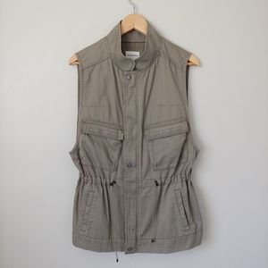 NWT Club Monaco Thora Sleeveless Parka Vest Olive Green Size Small